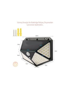 Solar Bahçe Aydınlatma Lambası 100 Led