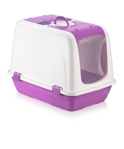 Mikopet Büyük Kapalı Kedi Tuvaleti Mor Mikopet Büyük Kapalı Kedi Tuvaleti Mor