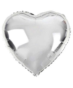 Kalp Şeklinde Folyo Balon 5 Adet 45 cm Gümüş Renk Kalp Şeklinde Folyo Balon 5 Adet 45 cm Gümüş Renk