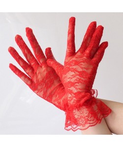 Kırmızı Dantelli Eldiven Yetişkin Kırmızı Dantelli Eldiven Yetişkin