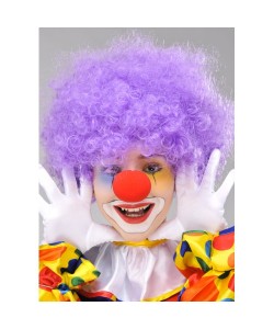 Mor Renk Kıvırcık Bonus Peruk ve Kırmızı Burun Seti Mor Renk Kıvırcık Bonus Peruk ve Kırmızı Burun Seti