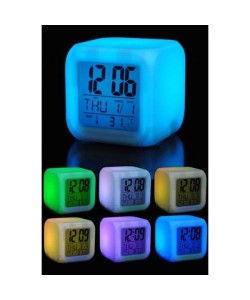Renk Değiştiren Alarmlı Dijital Küp Saat