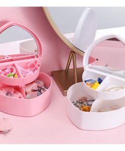 Kalp Tasarımlı Aynalı Takı Saklama Kutusu