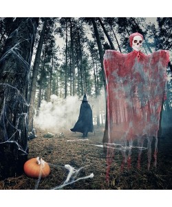 Led Işıklı Kahkaha Atan Sesli Sensörlü Ürpertici Kuru Kafa Kanlı Korku Hayalet Saçaklı Dekor 90x50 cm Led Işıklı Kahkaha Atan Sesli Sensörlü Ürpertici Kuru Kafa Kanlı Korku Hayalet Saçaklı Dekor 90x50 cm