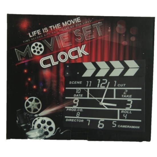Clapperboard Clock Analog Klaket duvar Saati Clapperboard Clock Analog Klaket duvar Saati