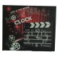 Clapperboard Clock Analog Klaket duvar Saati Clapperboard Clock Analog Klaket duvar Saati