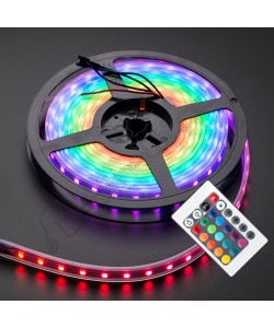Rgb Şerit 5 Metre 16 Renkli Kumandalı Adaptörlü Çift Taraflı Bant