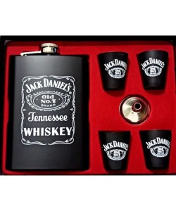 9 oz (266ml) Çelik Matara Hediye Seti Içki Viski Alkol Konyak Matarası 4 Shot Bardaklı