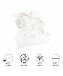 DecoHandy  Pvc Yer Karosu 30x30cm 4'lü Paket - Mermer Desenli Beyaz  0,36m2 DecoHandy  Pvc Yer Karosu 30x30cm 4'lü Paket - Mermer Desenli Beyaz  0,36m2