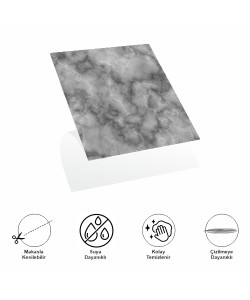 DecoHandy  Pvc Duvar Karosu 30x30cm 4'lü Paket - Mermer Desenli Siyah 0,36m2 DecoHandy  Pvc Duvar Karosu 30x30cm 4'lü Paket - Mermer Desenli Siyah 0,36m2