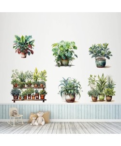 Tropikal Bitkiler Duvar Stickerı Model C