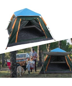 Tam Otomatik Su Ve Rüzgar Geçirmez Gölgelikli Tenteli 6 Kişilik Kamp Çadırı 240*240*155cm Tam Otomatik Su Ve Rüzgar Geçirmez Gölgelikli Tenteli 6 Kişilik Kamp Çadırı 240*240*155cm