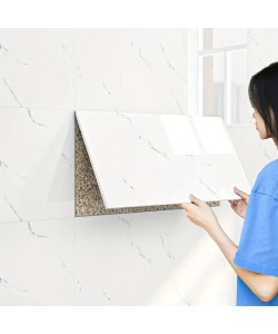 Beyaz Mermer Desenli Alüminyum Plastik Duvar Stickerı