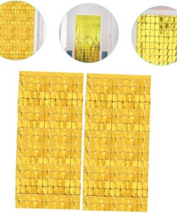 Altın Renk Disko Dikdörtgen Kesim Kapı Perdesi