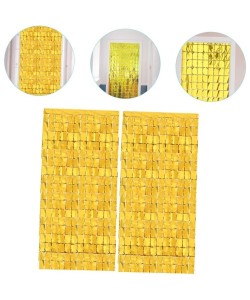 Altın Renk Disko Dikdörtgen Kesim Kapı Perdesi