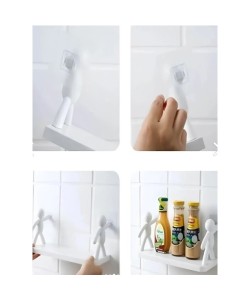 İnsan Figürlü Yapışkanlı Çok Amaçlı Duvar Rafı