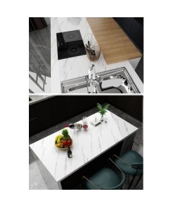 Beyaz Mermer Desenli Yapışkanlı Tezgah Folyosu (3 mt.x 60 cm)