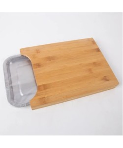 Pratik Tepsili Ahşap Kesme Tahtası