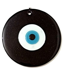 Mavi Nazar Boncuklu 16 Santimetre El Yapımı Siyah Duvar Süsü Nazarlık Mavi Nazar Boncuklu 16 Santimetre El Yapımı Siyah Duvar Süsü Nazarlık