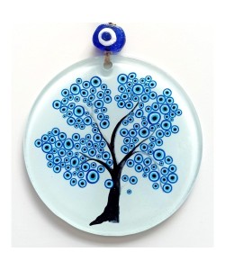 Nazar Ağacı Füzyon Cam Nazar Boncuklu Duvar Dekoru Nazar Ağacı Füzyon Cam Nazar Boncuklu Duvar Dekoru