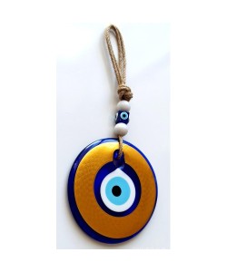 Nazar Boncuklu Gold Renk Kaplama Cam Duvar Dekoru Nazar Boncuklu Gold Renk Kaplama Cam Duvar Dekoru