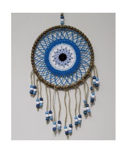 Petrol Mavisi Motifli Renkli Boncuklu El Yapımı Duvar Süsü