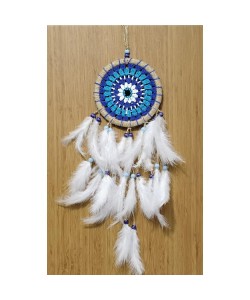 Nazar Boncuğu Desenli Dream Catcher El Yapımı Kuş Tüylü Rüya Kapanı Duvar Süsü Nazar Boncuğu Desenli Dream Catcher El Yapımı Kuş Tüylü Rüya Kapanı Duvar Süsü
