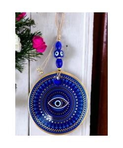 Mavi Camlı Nazar Boncuklu Göz Motifli Duvar Süsü Mavili Sarılı Duvar Dekoru Mavi Camlı Nazar Boncuklu Göz Motifli Duvar Süsü Mavili Sarılı Duvar Dekoru