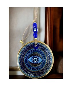 Renkli Noktalama Vurgulu Nazar Boncuklu Gözlü Duvar Süsü Renkli Duvar Dekoru