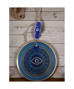 Yaldızlı Puantiyeli Nazar Boncuk Gözlü Duvar Süsü