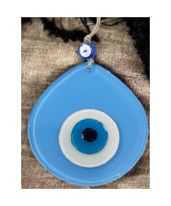 Mavi Nazar Boncuklu Açık Mavi Renk Nazar Boncuklu Damla Desen El Yapımı Duvar Süsü Mavi Nazar Boncuklu Açık Mavi Renk Nazar Boncuklu Damla Desen El Yapımı Duvar Süsü