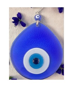 Mavi Nazar Boncuklu Şeffaf Mavi Renk Nazar Boncuklu Damla Desen El Yapımı Duvar Süsü Mavi Nazar Boncuklu Şeffaf Mavi Renk Nazar Boncuklu Damla Desen El Yapımı Duvar Süsü