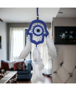 Nazar Boncuğu Motifli Mavi Fatma Ana Eli Duvar Süsü El İşçiliği Duvar Dekoru Nazar Boncuğu Motifli Mavi Fatma Ana Eli Duvar Süsü El İşçiliği Duvar Dekoru