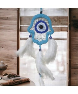 Nazar Boncuğu Motifli Turkuaz Fatma Ana Eli Duvar Süsü El İşçiliği Duvar Dekoru Nazar Boncuğu Motifli Turkuaz Fatma Ana Eli Duvar Süsü El İşçiliği Duvar Dekoru