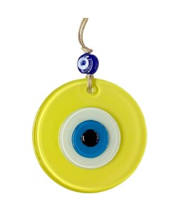 Mini Boy Sarı Nazar Boncuklu Duvar Süsü 10 Cm Cam Duvar Dekoru Mini Boy Sarı Nazar Boncuklu Duvar Süsü 10 Cm Cam Duvar Dekoru