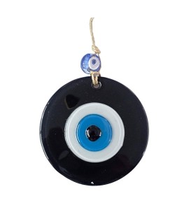 Siyah Nazar Boncuklu Duvar Süsü 10 Cm Cam Duvar Dekoru