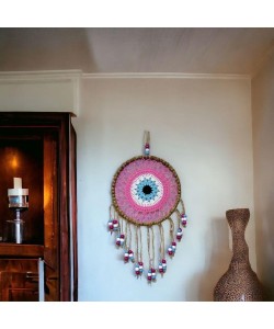 Örgülü Duvar Süsü Pembe Boncuklu Duvar Dekoru