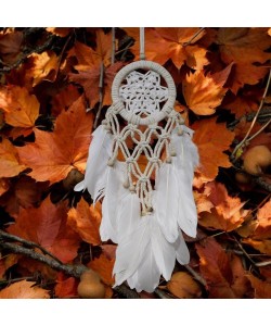 Yıldız Motifli Ekru Renk Düş Kapanı Hediyelik Duvar Süsü