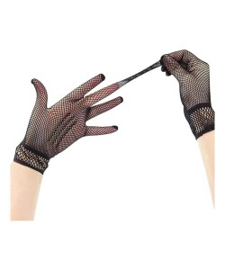 Siyah Renk Likralı File Eldiven Parmaklı Örgü Eldiven Yetişkin Boy