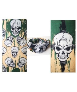 Haki Kuru Kafa Baskılı Buff Bandana 25x48 cm Haki Kuru Kafa Baskılı Buff Bandana 25x48 cm