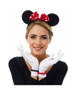 Kırmızı Fiyonklu Minnie Mouse Tacı ve Beyaz Eldiven Seti Kırmızı Fiyonklu Minnie Mouse Tacı ve Beyaz Eldiven Seti
