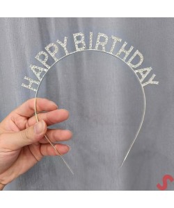 Gümüş Kristal Taşlı Happy Birthday Tacı Gümüş Kristal Taşlı Happy Birthday Tacı