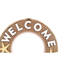 Jüt İpten Deniz Yıldızlı Nazar Boncuklu İncili Deniz Yıldızlı Welcome Yazılı Kapı Süsü