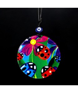 Uğur Böcekli Cam Duvar Dekoru Hediyelik Süs