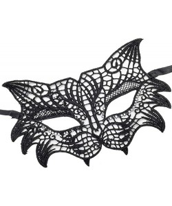 Siyah Renk Kedi Model Dantel İşleme Parti Maskesi