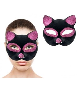 Siyah Renk Pembe Simli Kedi Maskesi Siyah Renk Pembe Simli Kedi Maskesi