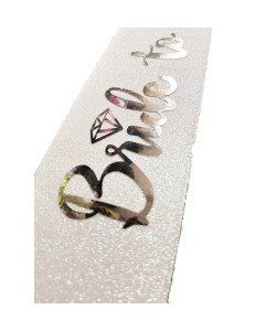 Beyaz Gümüş Bride To Be Yazılı Kuşak Kemer