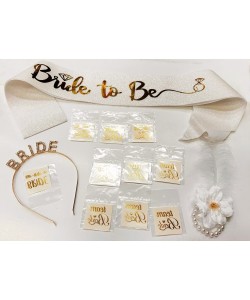 Altın Renk Bride Partisi Seti 13 Parça