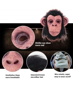 Siyah Saçlı Lateks Şempanze Maskesi