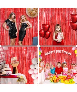 Kırmızı Metalize Parlak Saçaklı Perde Kırmızı Metalize Parlak Saçaklı Perde